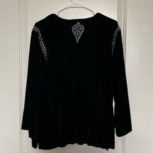 Black velvet tunic shirt